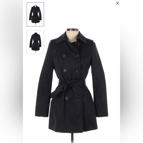 EXPRESS Tie Waist Black Trench Coat 🖤 - Picture 1 of 8